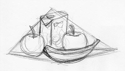 sketching a still life